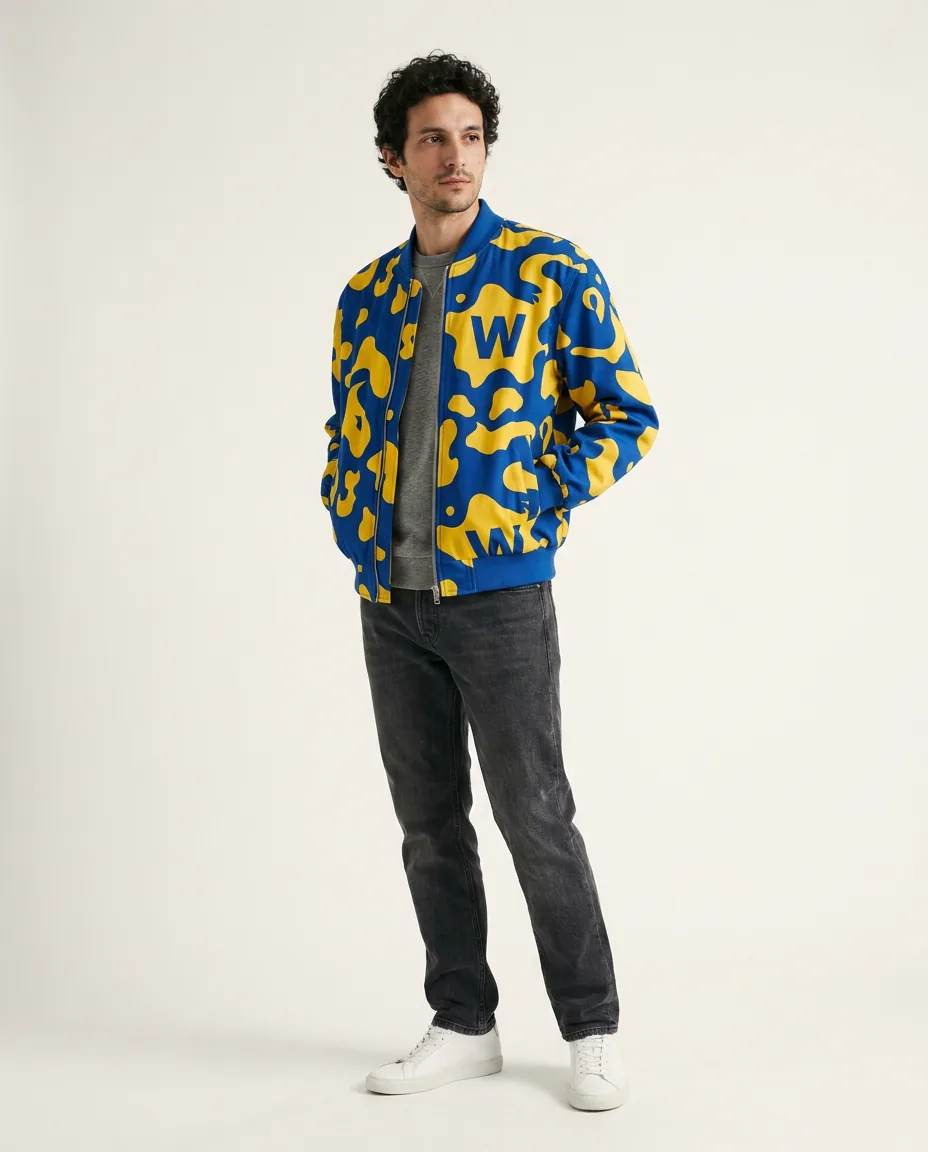 Lost Wave jacket — cobalt and yellow
